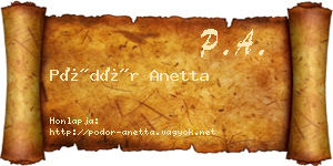 Pödör Anetta névjegykártya